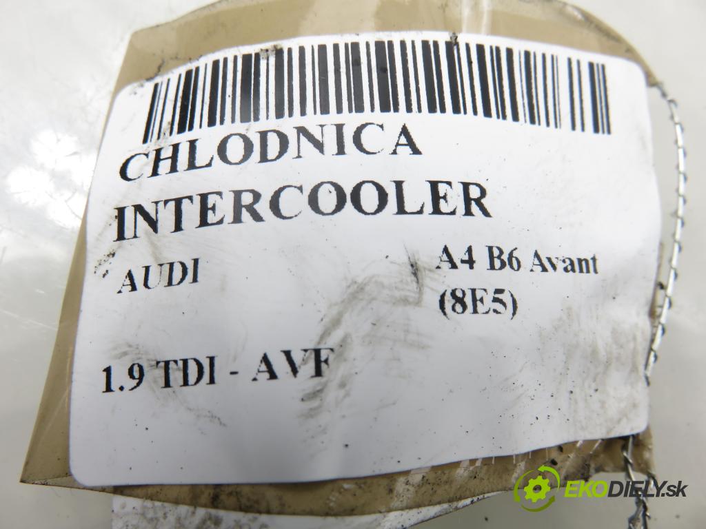AUDI A4 Avant (8E5, B6) KOMBI 2003 96,00 1.9 TDI PD 130 - AVF 1896,00 chladič intercooler 8E0145805S