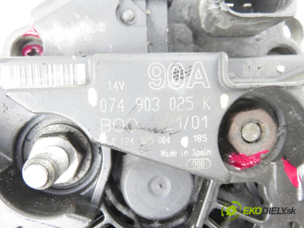 VW LT 28-46 II Skrzynia (2DA, 2DD, 2DH) FURGON 2002 80,00 2.5 TDI - ANJ 2461,00 Alternátor 074903025K ; 0124325004 (Alternátor)