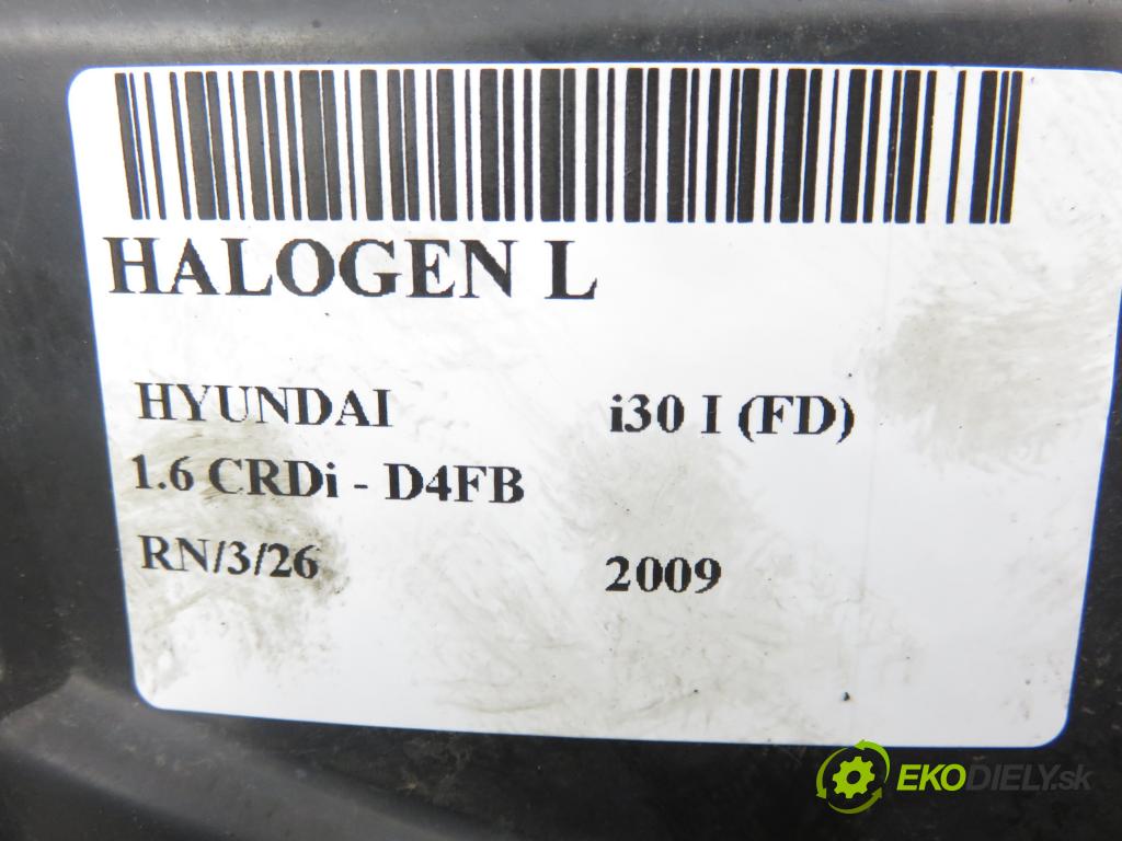 HYUNDAI i30 (FD) HB 2009 66,00 1.6 CRDi 1582,00 hmlové svetlo, hmlovka L 