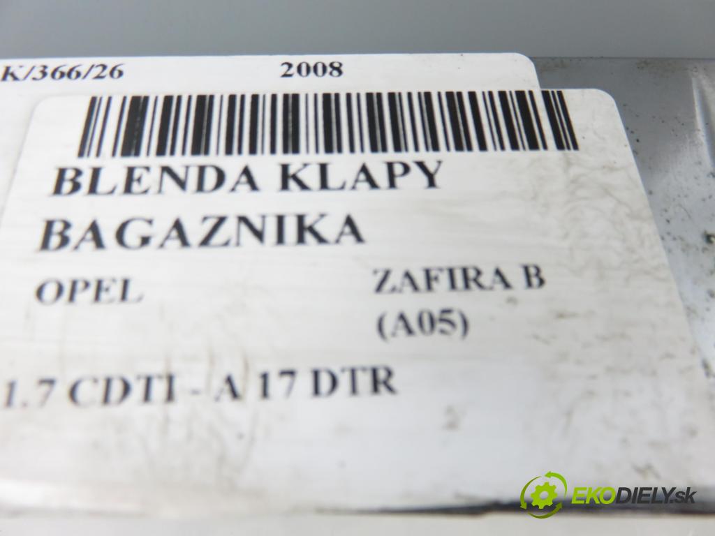 OPEL ZAFIRA B (A05) MINIVAN 2008 92,00 1.7 CDTI - A 17 DTR 1686,00 Zadné čelo dverí kufor 13266474