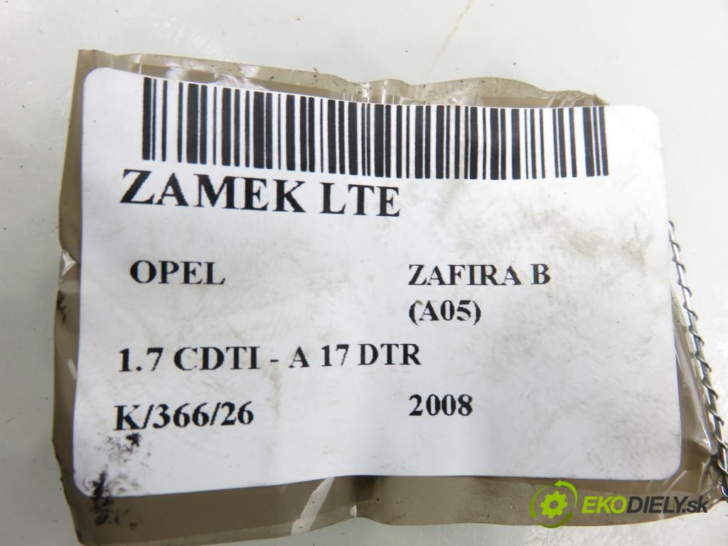 OPEL ZAFIRA B (A05) MINIVAN 2008 92,00 1.7 CDTI - A 17 DTR 1686,00 zámok LTE 13210738