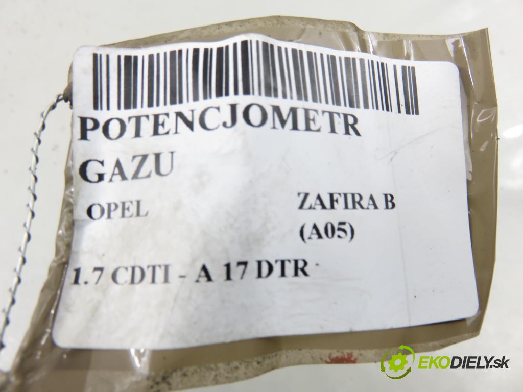 OPEL ZAFIRA B (A05) MINIVAN 2008 92,00 1.7 CDTI - A 17 DTR 1686,00 potenciometr plynového pedálu 13125115ZE ; 6PV00811402 (Potenciometr plynového pedálu)