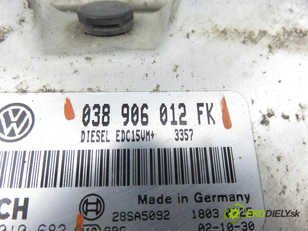 SEAT TOLEDO II (1M2) SEDAN 2003 81,00 1.9 TDI - ASV 1896,00 Riadiaca jednotka Motor 038906012FK ; 0281010683