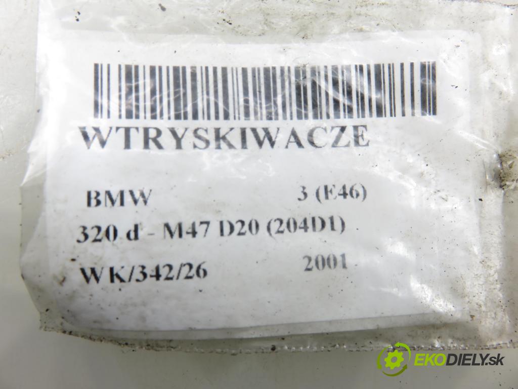 BMW 3 (E46) SEDAN 2001 100,00 320 d 136 - M47 D20 (204D1) 1951,00 vstřikovací ventily 0432191527 ; 0432191528 (Vstřikovací ventil)