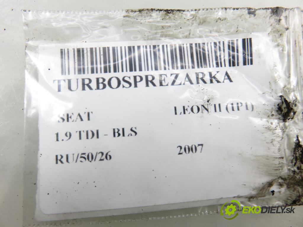 SEAT LEON (1P1) HB 2007 77,00 1.9 TDI - BLS 1896,00 RYCHLONABÍJEČKA: 03G253014M (Kompletní turbodmychadlo)