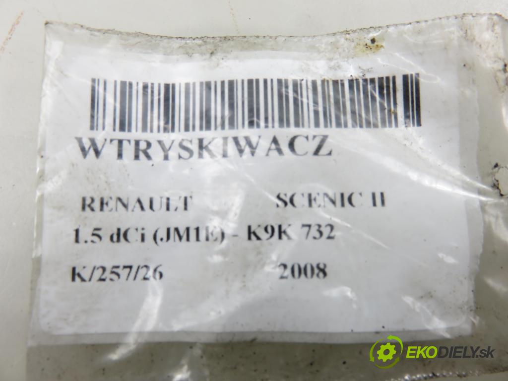 RENAULT SCENIC II (JM0/1_) MINIVAN 2008 78,00 1.5 dCi 106 - K9K 732 1461,00 vstrekovač 8200380253 ; 8200294788 (Vstrekovač paliva)