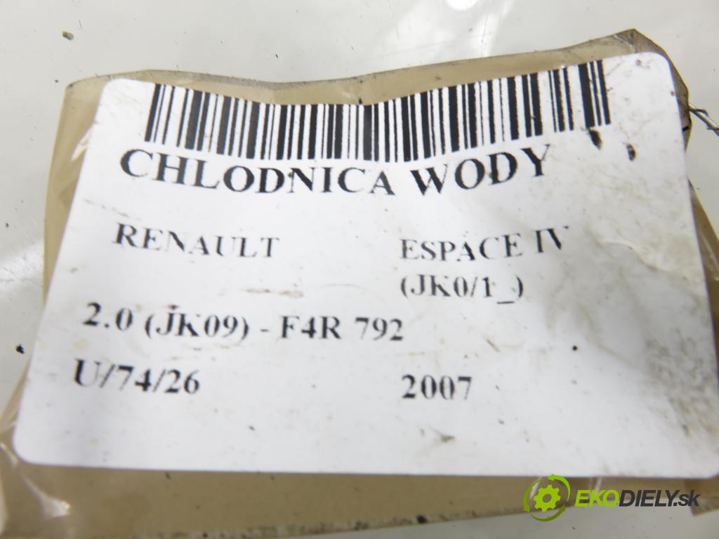 RENAULT ESPACE IV (JK0/1_) MINIVAN 2007 100,00 2.0 (JK09) - F4R 792 1998,00 chladič vody
