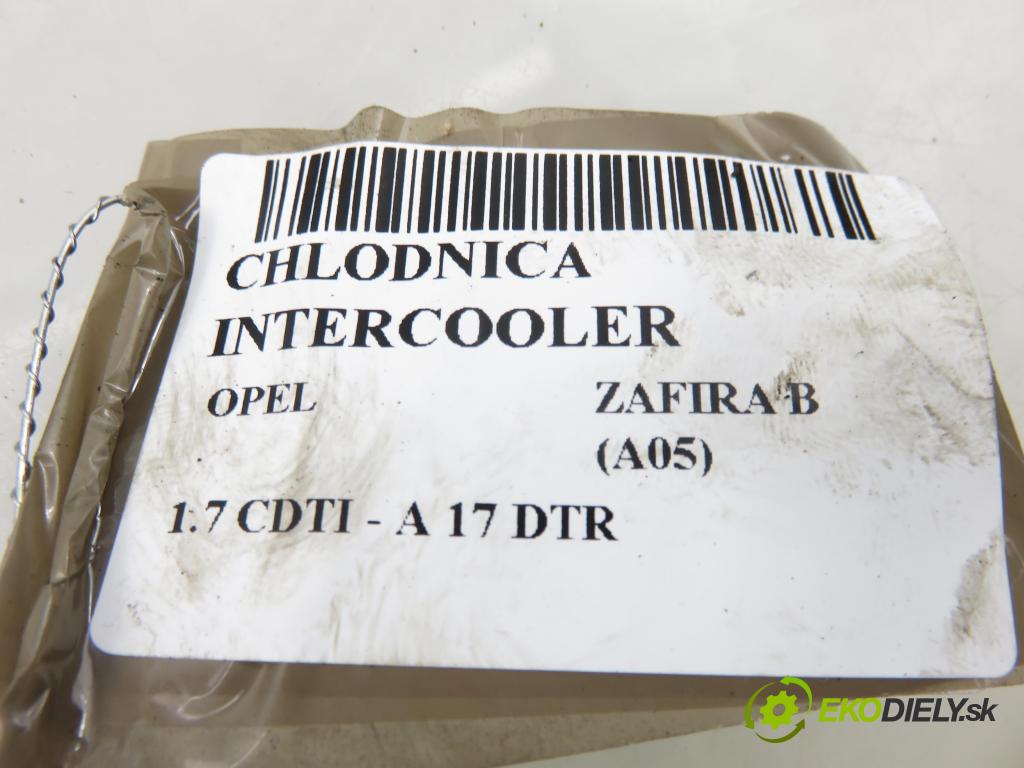 OPEL ZAFIRA B (A05) MINIVAN 2008 92,00 1.7 CDTI - A 17 DTR 1686,00 chladič intercooler 13243008