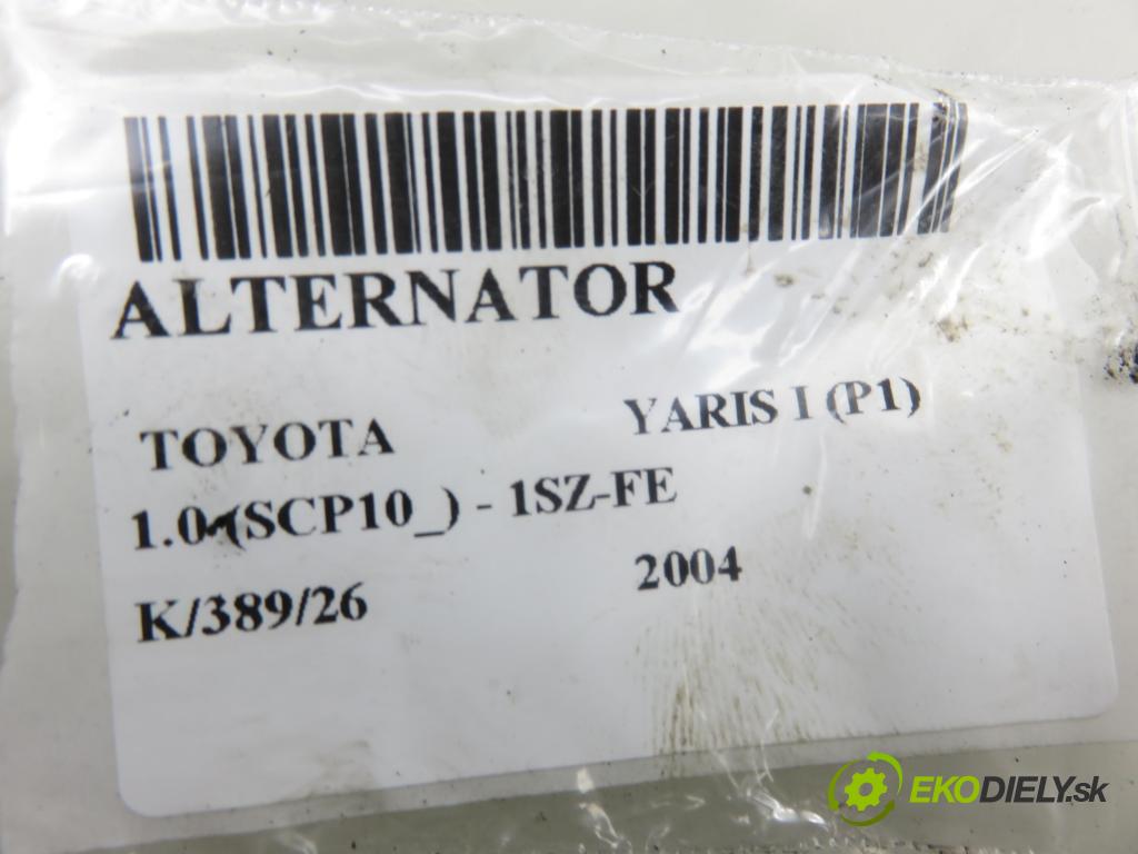 TOYOTA YARIS (_P1_) HB 2004 50,00 1.0 VVT- i 68 - 1SZ-FE 998,00 Alternátor 270600J040 (Alternátor)