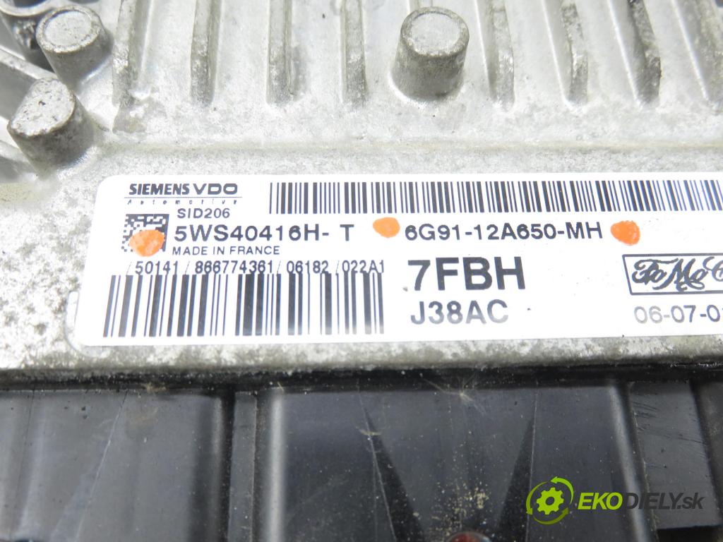 FORD S-MAX (WA6) MINIVAN 2006 103,00 2.0 TDCi - QXWA 1997,00 Riadiaca jednotka Motor 6G9112A650MH ; 5WS40416HT