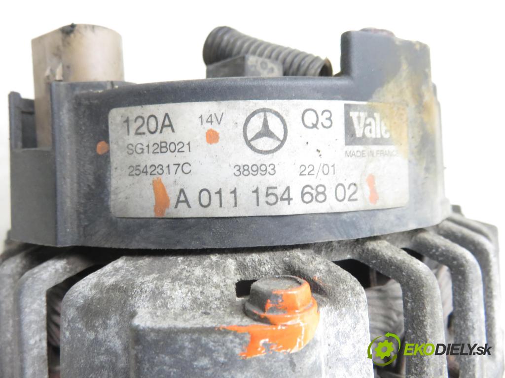 MERCEDES-BENZ KLASA C coupe (CL203) COUPE 2001 120,00 C 200 Kompressor (203.745) - M 111.955 1998,00 Alternátor A0111546802 (Alternátor)