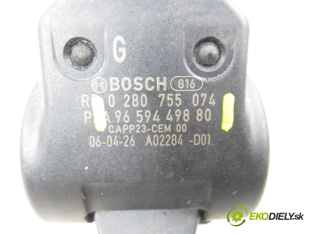 PEUGEOT 206 liftback (2A/C) HB 2007 50,00 1.4 HDi 8V 70 - 8HZ 1398,00 Potenciometer plynu 9659449880 ; 0280755074 (Potenciometer plynového pedálu)
