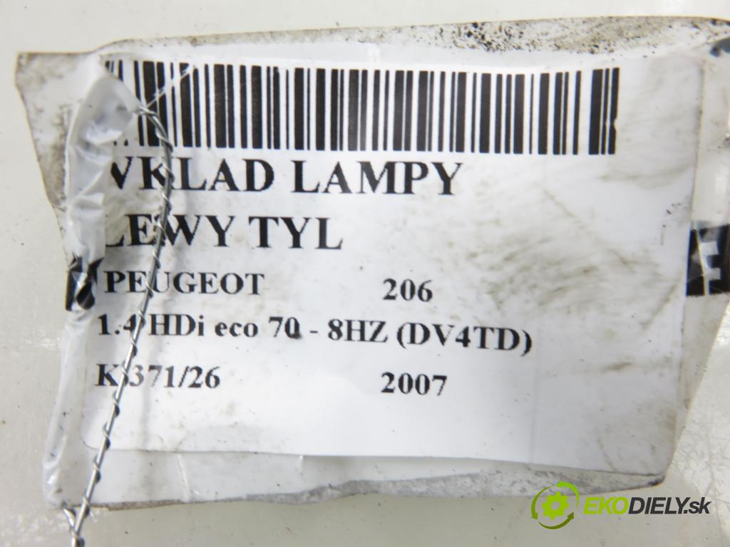 PEUGEOT 206 liftback (2A/C) HB 2007 50,00 1.4 HDi 8V 70 - 8HZ 1398,00 PŘÍSPĚVEK svetla levý ZADNÍ: