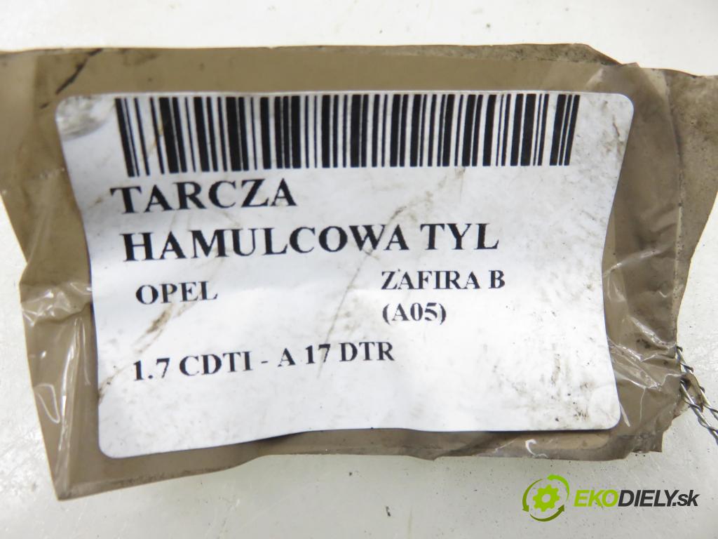 OPEL ZAFIRA B (A05) MINIVAN 2008 92,00 1.7 CDTI - A 17 DTR 1686,00 Lamela kotúč brzdová zadné 3B2004