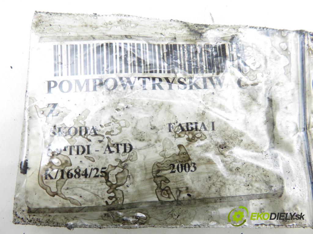 SKODA FABIA I (6Y2) HB 2003 74,00 1.9 TDI PD 100 - ATD 1896,00 vstříkovač 038130073AJ ; 0414720037 (Vstřikovač paliva)