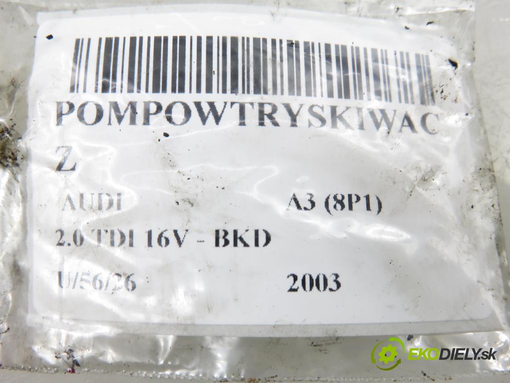 AUDI A3 (8P1) HB 2003 103,00 2.0 TDI PD 16V 140 1968,00 Vstrekovač 03G130073B ; 0414720402 (Vstrekovač paliva)
