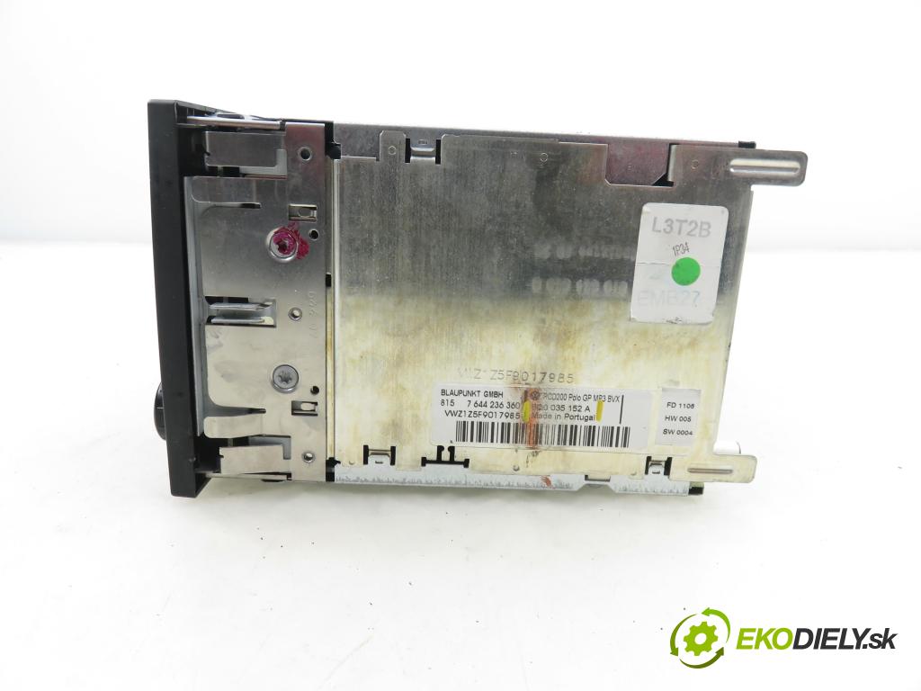 VW POLO (9N_) HB 2006 40,00 1.2 - BMD 1198,00 RADIO 6Q0035152A