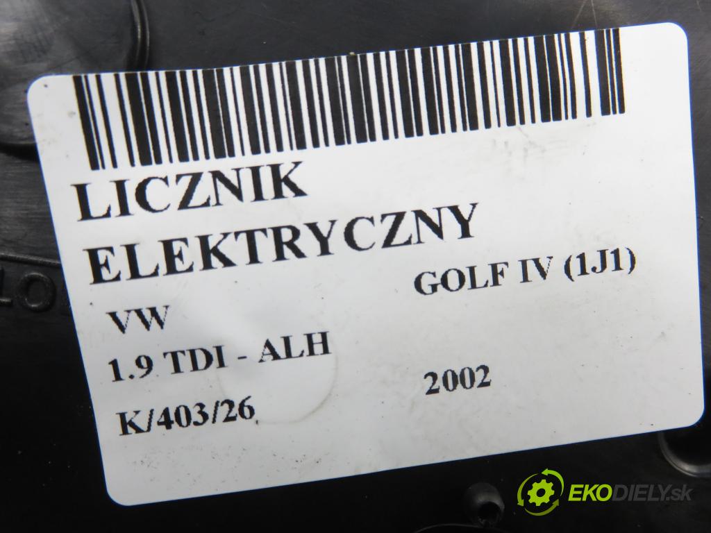 VW GOLF IV (1J1) HB 2002 66,00 1.9 TDI 90 - ALH 1896,00 Prístrojovka elektrický 1J0920805E