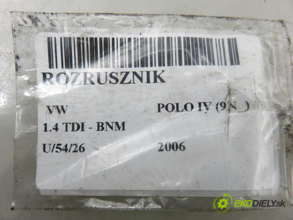 VW POLO (9N_) HB 2006 51,00 1.4 TDI - BNM 1422,00 Štartér 02T911024 (Štartér)