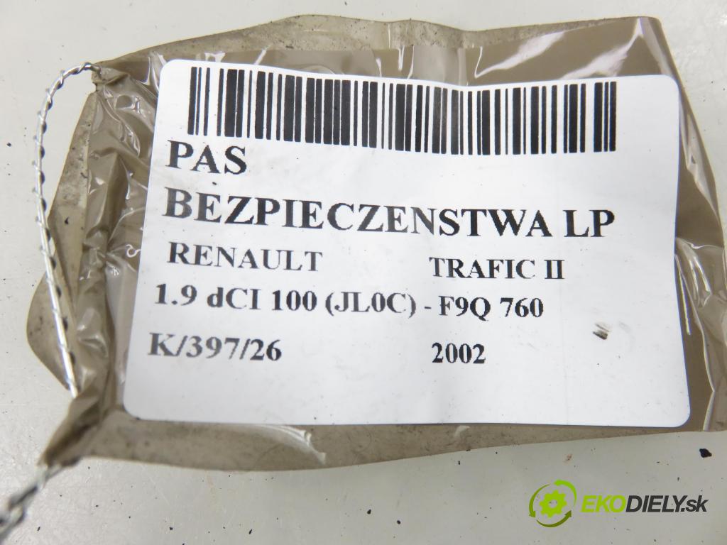 RENAULT TRAFIC II Autobus (JL) BUS 2002 74,00 1.9 dCI 100 (JL0C) - F9Q 760 1870,00 Držiak bezpečnostný LP A508741
