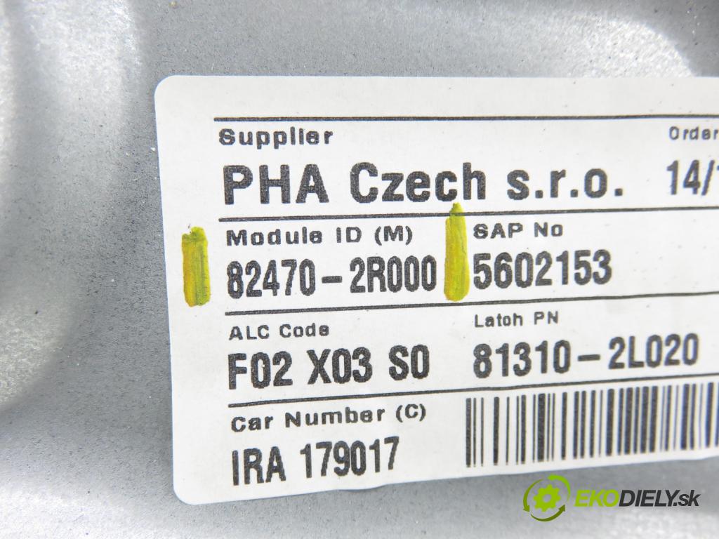 HYUNDAI i30 (FD) HB 2009 66,00 1.6 CRDi 1582,00 mechanismus oken 824702R000 ; 824502R000 ; 0130822542