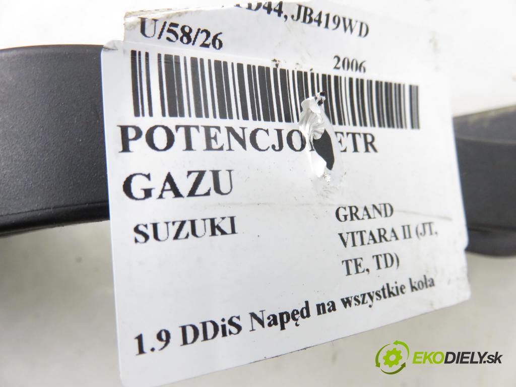 SUZUKI GRAND VITARA II (JT, TE, TD) SUV 2006 95,00 1.9 DDiS 129 4x4 - F9Q 264 1870,00 Potenciometer plynu I590065J00 ; 6PV00907400 (Potenciometer plynového pedálu)