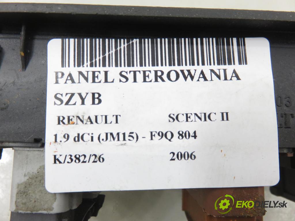RENAULT SCENIC II (JM0/1_) MINIVAN 2006 96,00 1.9 dCi (JM15) - F9Q 804 1870,00 Panel ovládania okien 156018070