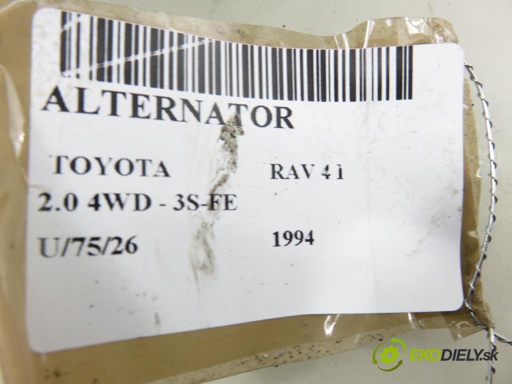 TOYOTA RAV 4 I (_A1_) SUV 1994 95,00 2.0 4WD - 3S-FE 1998,00 Alternátor 2706074370 ; 1012110070 (Alternátor)