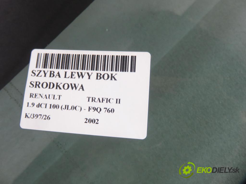 RENAULT TRAFIC II Autobus (JL) BUS 2002 74,00 1.9 dCI 100 (JL0C) - F9Q 760 1870,00 okno levý boční MEDIÁN