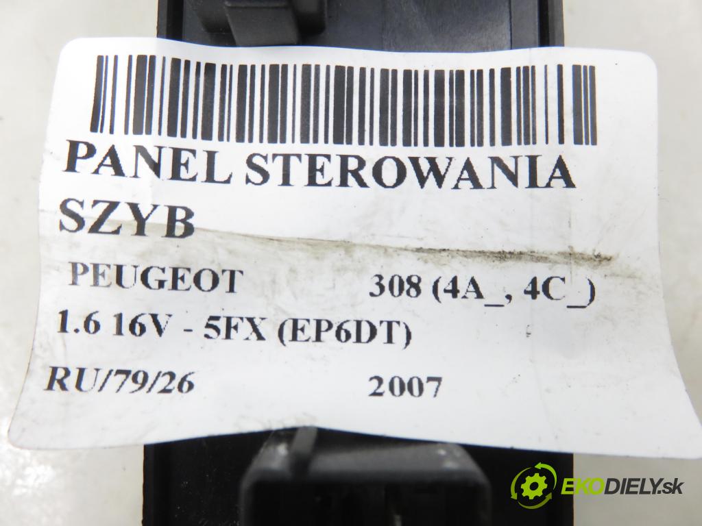 PEUGEOT 308 (4A_, 4C_) HB 2007 110,00 1.6 THP 150 - 5FX (EP6DT) 1598,00 Panel ovládania okien 96644915XT