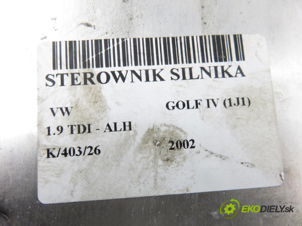 VW GOLF IV (1J1) HB 2002 66,00 1.9 TDI 90 - ALH 1896,00 Riadiaca jednotka Motor 038906012M ; 0281001979