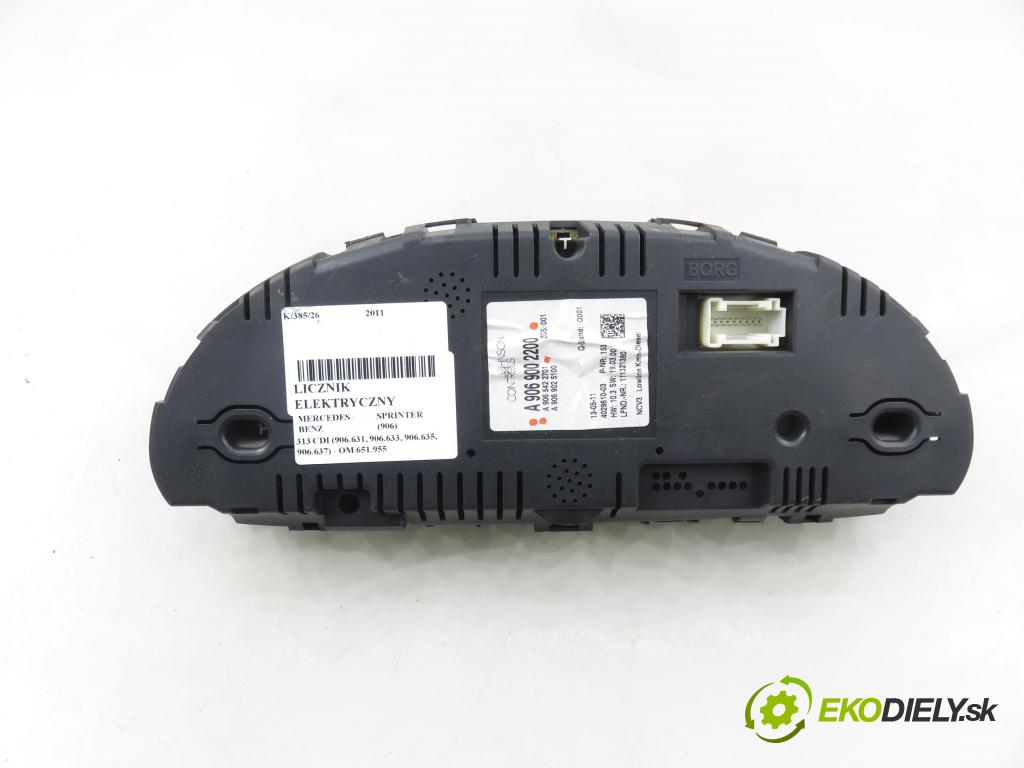 MERCEDES-BENZ SPRINTER 3,5-t Skrzynia (906) FURGON 2011 95,00 313 CDI (906.631, 906.633, 906.635, 906.637) - OM  2143,00 prístrojovka elektrický A9069002200 ; A9065422701