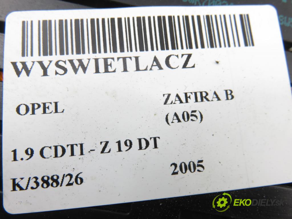 OPEL ZAFIRA B (A05) MINIVAN 2005 88,00 1.9 CDTI 8V 120 - Z 19 DT 1910,00 ZOBRAZIT: 13178570