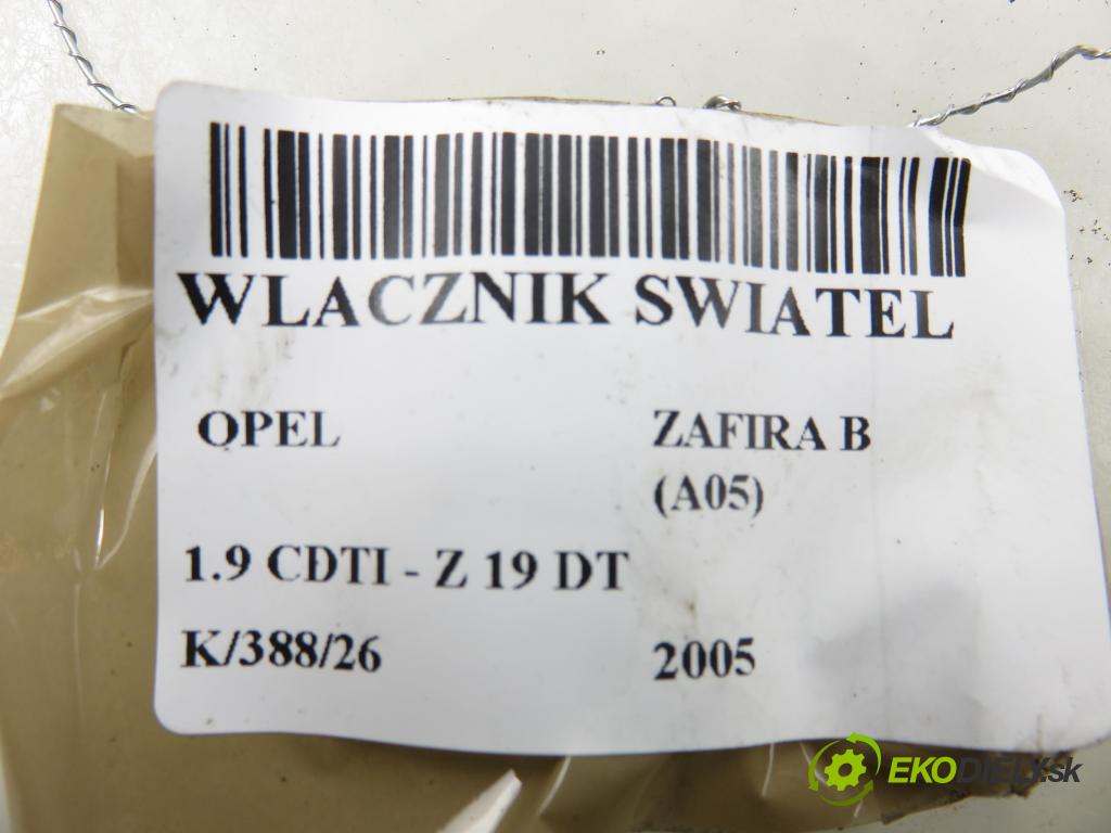 OPEL ZAFIRA B (A05) MINIVAN 2005 88,00 1.9 CDTI 8V 120 - Z 19 DT 1910,00 prepínač svetlá 13205865LB