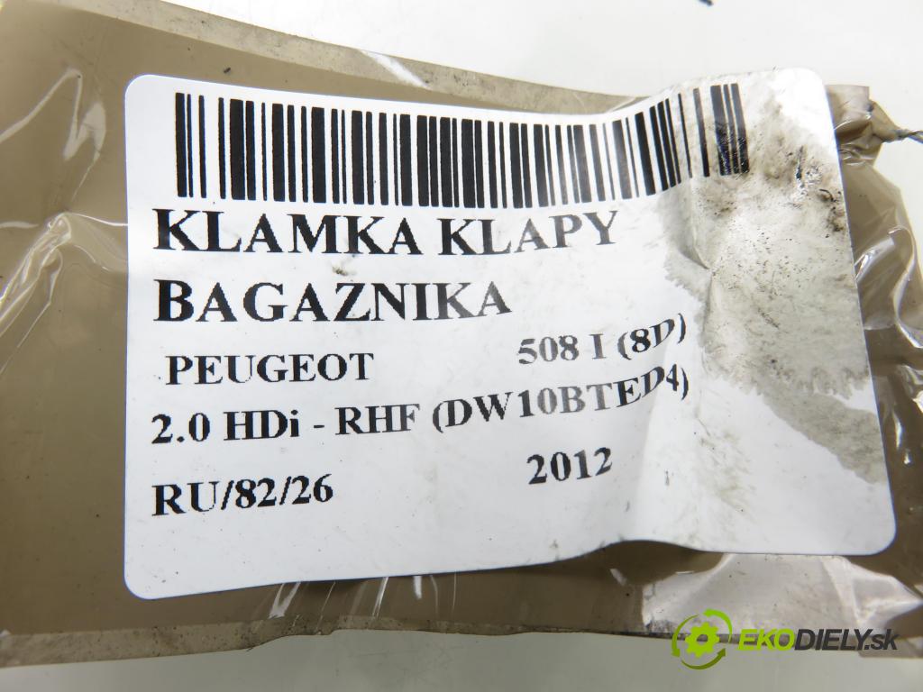 PEUGEOT 508 I (8D_) SEDAN 2012 103,00 2.0 HDi - RHF (DW10BTED4) 1997,00 vypínač otvárania