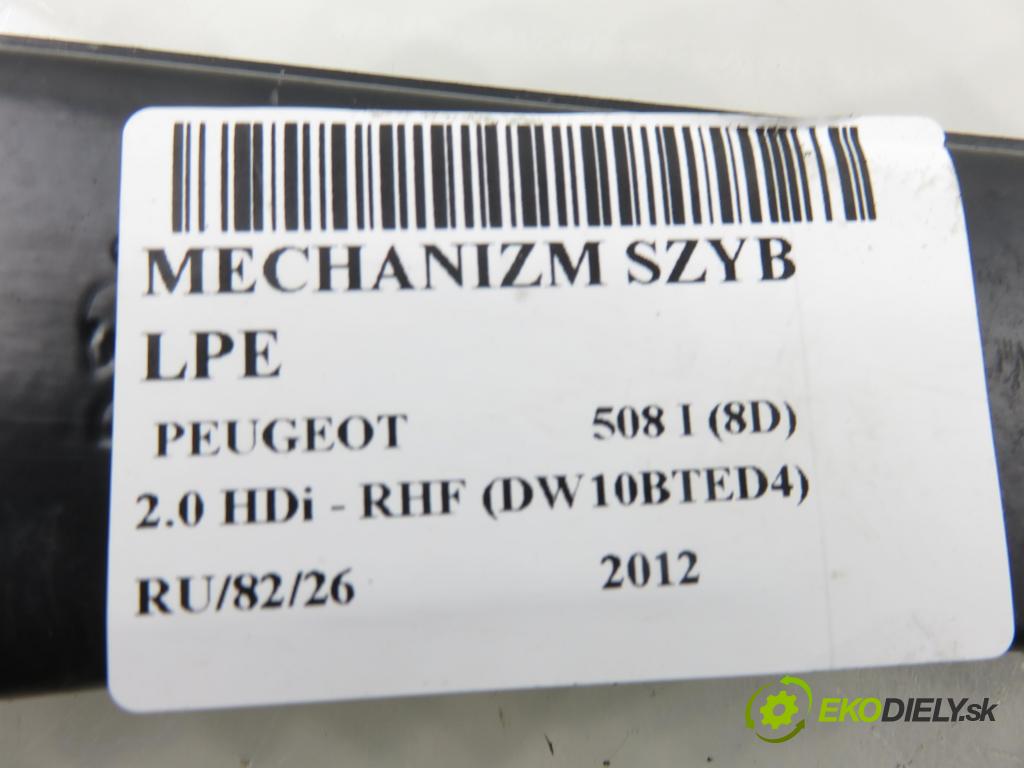 PEUGEOT 508 I (8D_) SEDAN 2012 103,00 2.0 HDi - RHF (DW10BTED4) 1997,00 Mechanizmus okien 9688808280 ; 0130822563