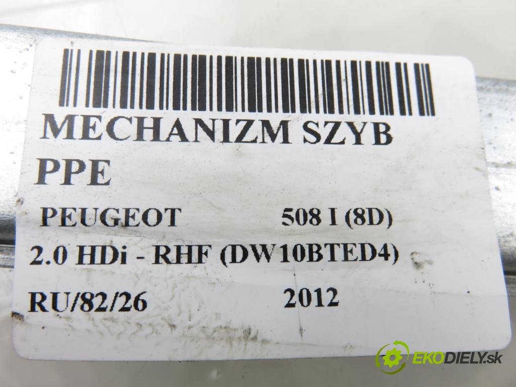 PEUGEOT 508 I (8D_) SEDAN 2012 103,00 2.0 HDi - RHF (DW10BTED4) 1997,00 Mechanizmus okien 9688808180 ; 0130822562