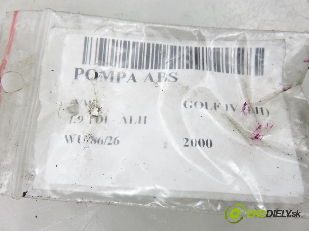 VW GOLF IV (1J1) HB 2000 66,00 1.9 TDI 90 - ALH 1896,00 Pumpa ABS 10094703073 ; 1C0907379 ; 10020402224 (Pumpa ABS)