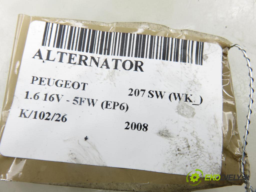 PEUGEOT 207 SW (WK_) KOMBI 2008 88,00 1.6 16V - 5FW (EP6) 1598,00 Alternátor A3157 (Alternátor)