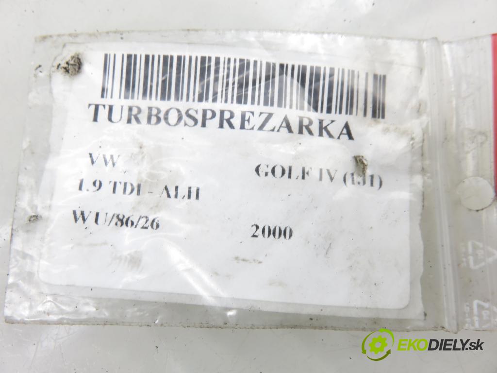 VW GOLF IV (1J1) HB 2000 66,00 1.9 TDI 90 - ALH 1896,00 Turbodúchadlo 038253019A (Turbodúchadlo (kompletné))