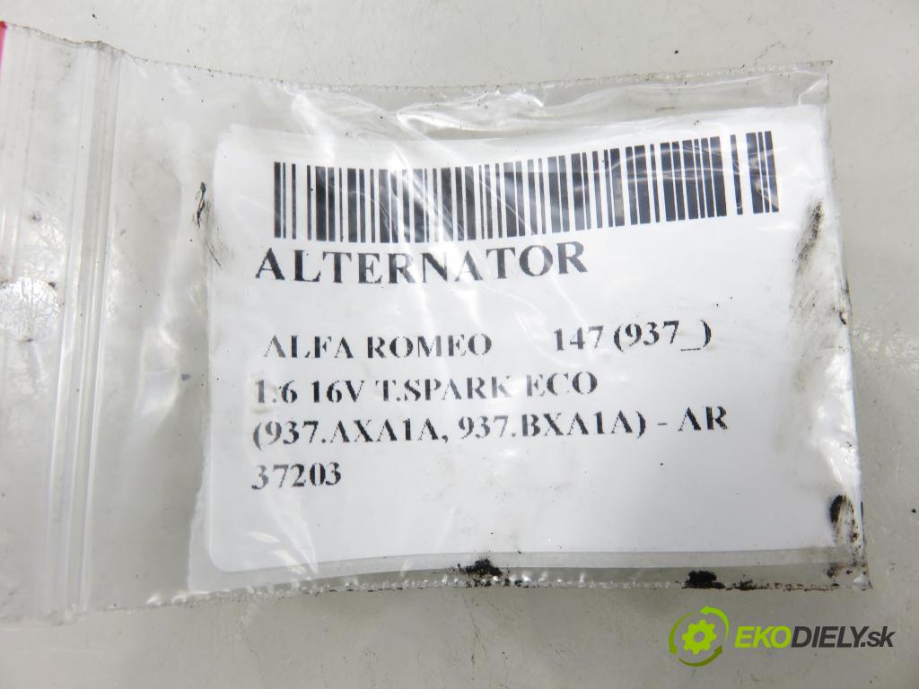 ALFA ROMEO 147 (937_) HB 2006 77,00 1.6 16V T.SPARK ECO 105 - AR 37203 1598,00 Alternátor 63321836 ; 46782219 (Alternátor)