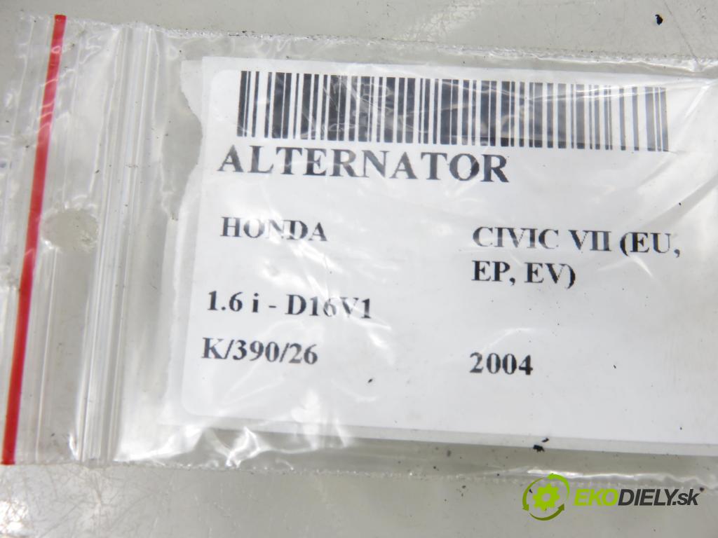 HONDA CIVIC VII Hatchback (EU, EP, EV) HB 2004 81,00 1.6 i - D16V1 1590,00 Alternátor  (Alternátor)