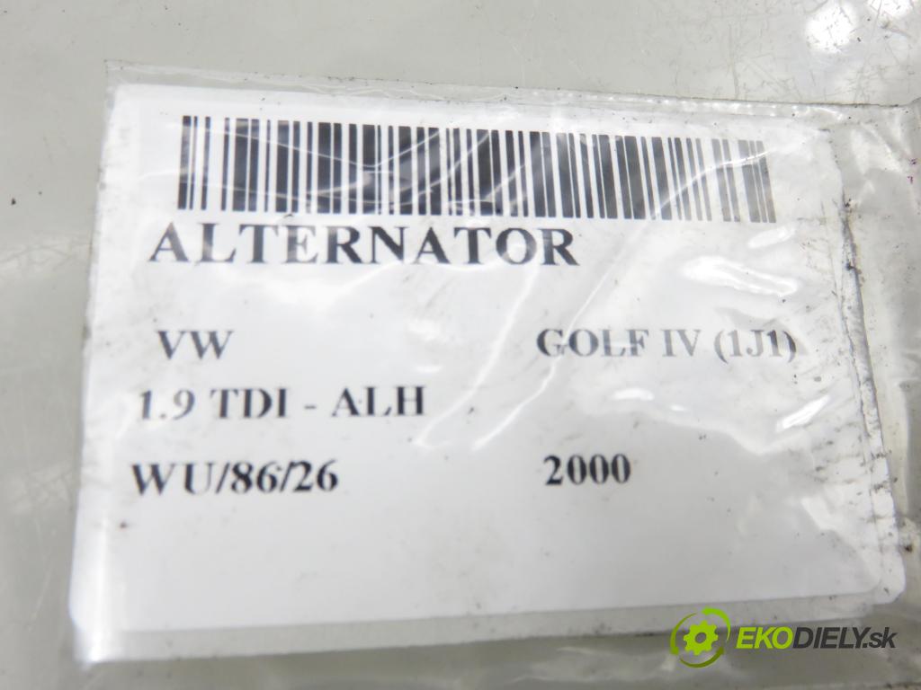 VW GOLF IV (1J1) HB 2000 66,00 1.9 TDI 90 - ALH 1896,00 Alternátor 038903023L (Alternátor)