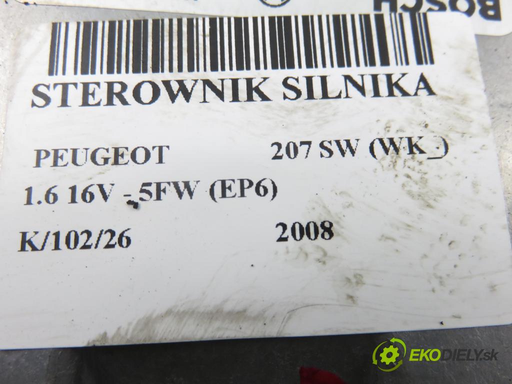 PEUGEOT 207 SW (WK_) KOMBI 2008 88,00 1.6 16V - 5FW (EP6) 1598,00 Riadiaca jednotka Motor 9664738680 ; 0261201505