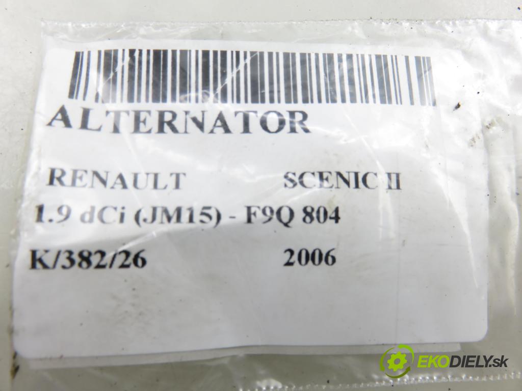 RENAULT SCENIC II (JM0/1_) MINIVAN 2006 96,00 1.9 dCi (JM15) - F9Q 804 1870,00 Alternátor 0124525101 ; 8200474219 (Alternátor)