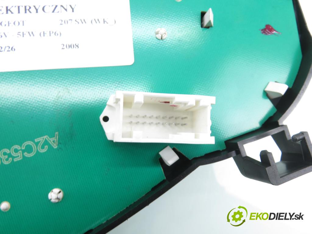 PEUGEOT 207 SW (WK_) KOMBI 2008 88,00 1.6 16V - 5FW (EP6) 1598,00 Prístrojovka elektrický 9662903880