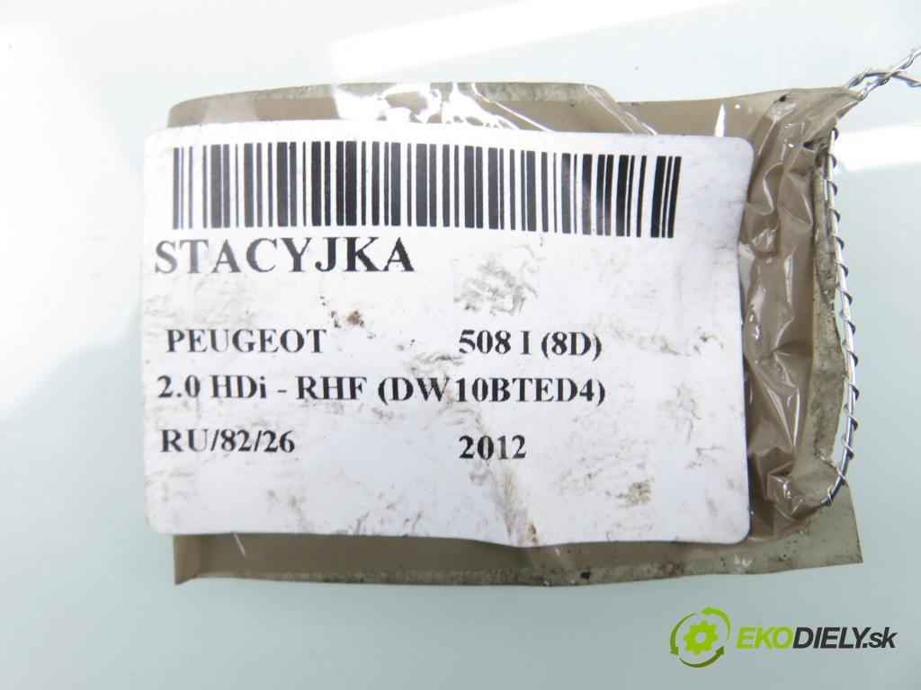PEUGEOT 508 I (8D_) SEDAN 2012 103,00 2.0 HDi - RHF (DW10BTED4) 1997,00 spínačka N0502455 ; N0503823 ; 9663123380 (Spínací skříňka)