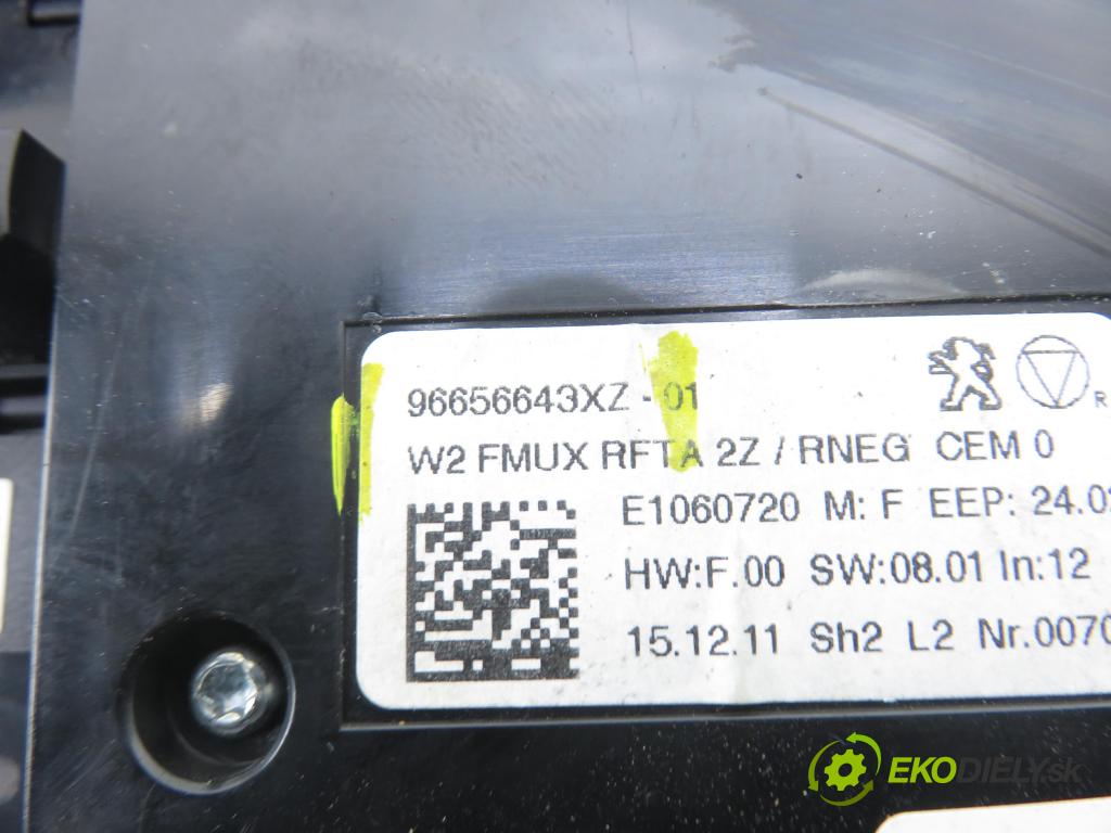 PEUGEOT 508 I (8D_) SEDAN 2012 103,00 2.0 HDi - RHF (DW10BTED4) 1997,00 Panel topení KLIMATRONIK 96656643XZ