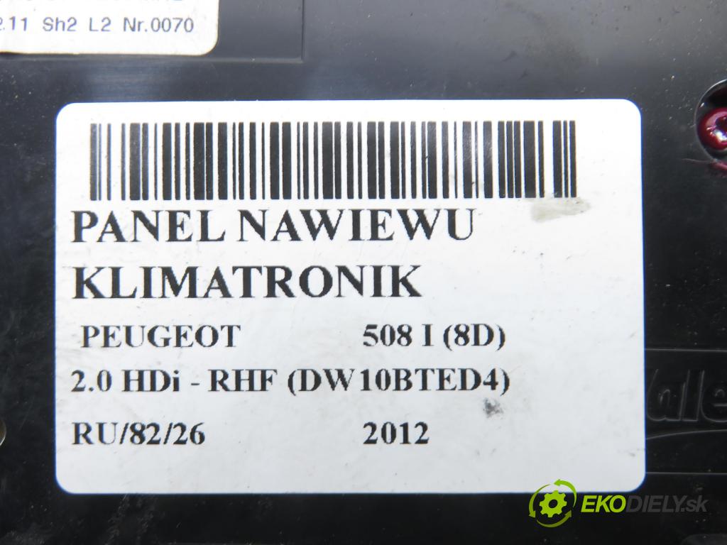 PEUGEOT 508 I (8D_) SEDAN 2012 103,00 2.0 HDi - RHF (DW10BTED4) 1997,00 Panel topení KLIMATRONIK 96656643XZ