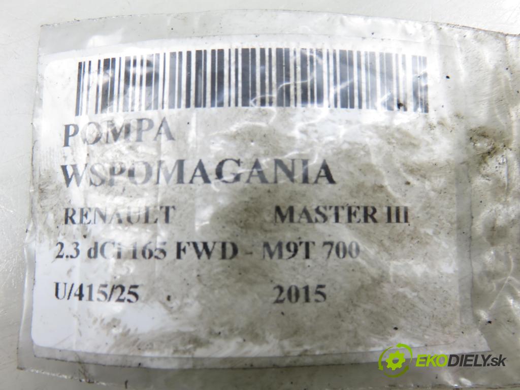 RENAULT MASTER III Platforma / podwozie (EV, HV, UV) KABINA/PLATFORMA 2015 0,00 2.3 dCi 165 FWD - M9T 700 2298,00 pumpa servočerpadlo HYD-EL. 491103543R ; A0047921B
